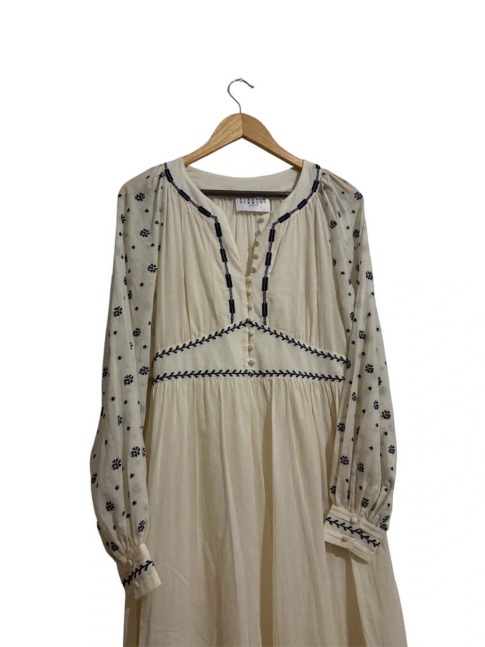 Cream Embroidered CLAUDIE Pierlot Paris  Boho dress - Picture 8 of 16